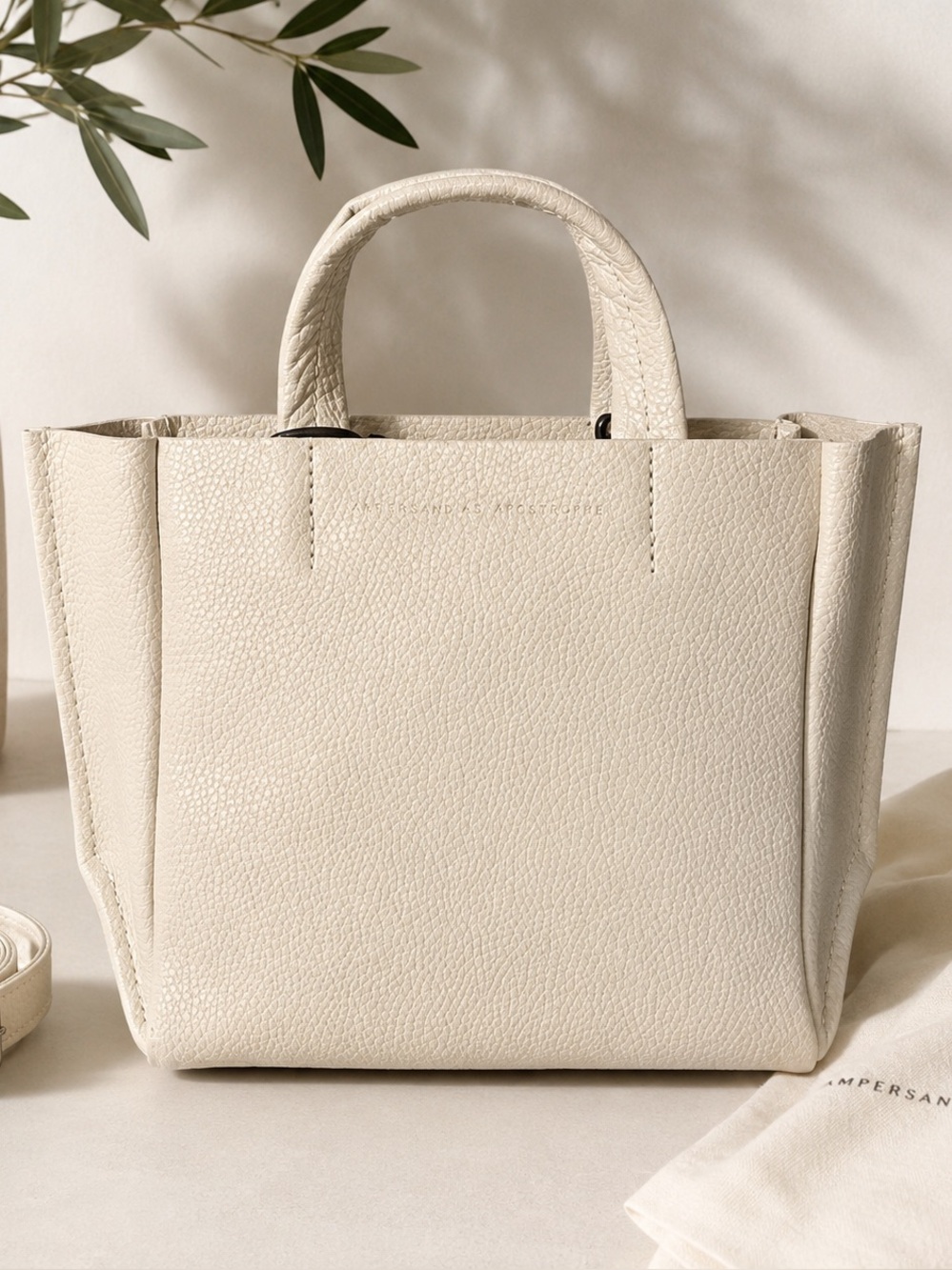 Ampersand As Apostrophe Leather Micro Tote Cream Crossbody Bag NWT Sold Out